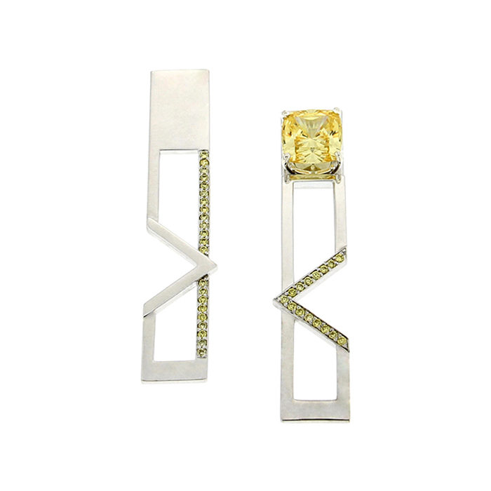 MOD Earrings Sterling Silver Rose Gold Yellow Gold CZ