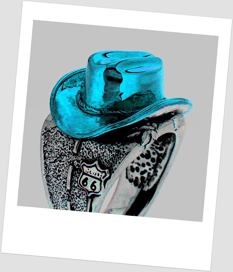Lolan T Lookbook Golgotha Collection Rings Cowboy Hat Highway