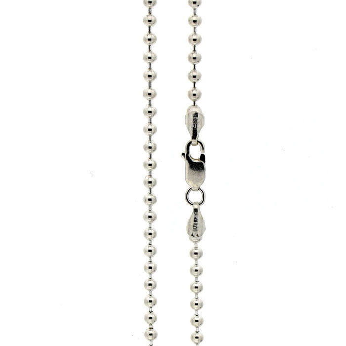Golgotha Necklace Bead Ball Chain Sterling Silver