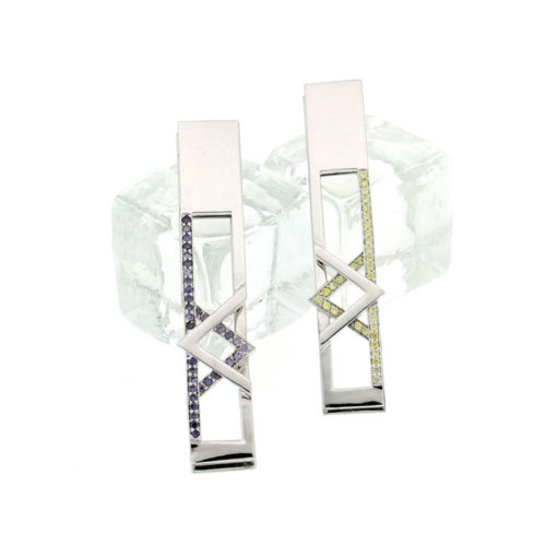 MOD Earrings Sterling Silver Rose Gold Yellow Gold CZ