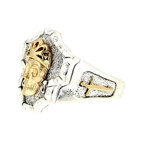 Golgotha Ring Skull Queen Sterling Rose Gold Yellow Gold