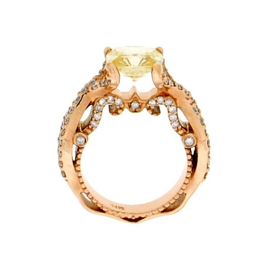 Engagement Ring Rose Gold Diamonds