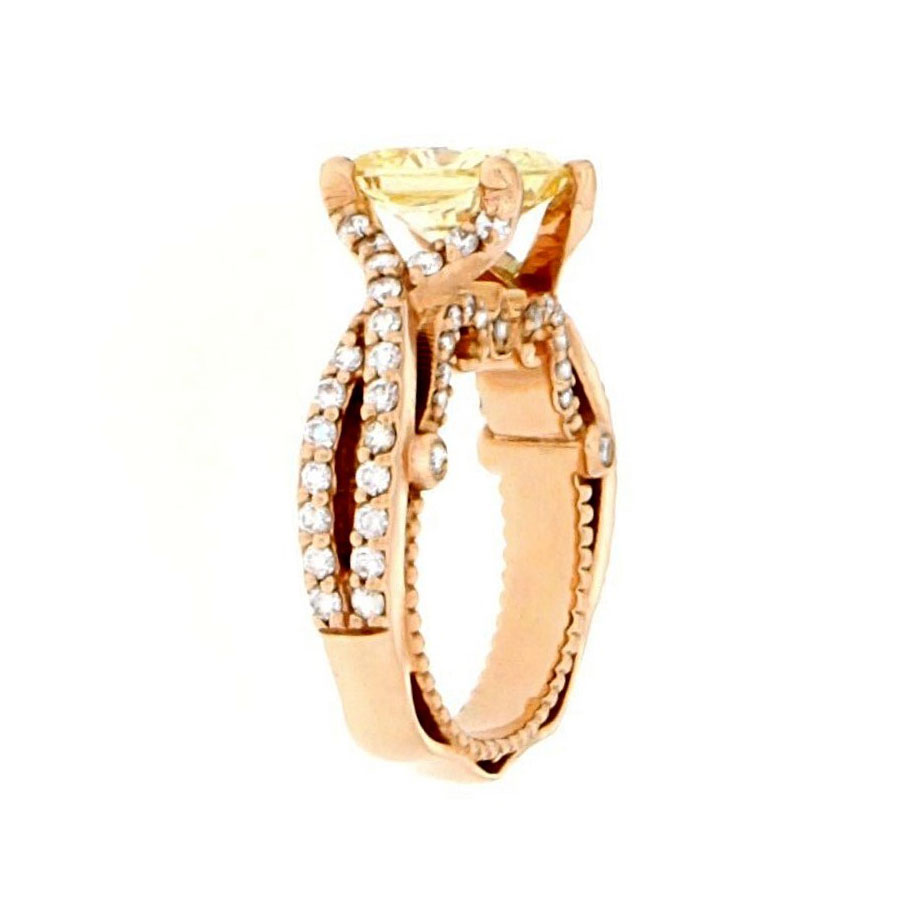 Engagement Ring Rose Gold Diamonds
