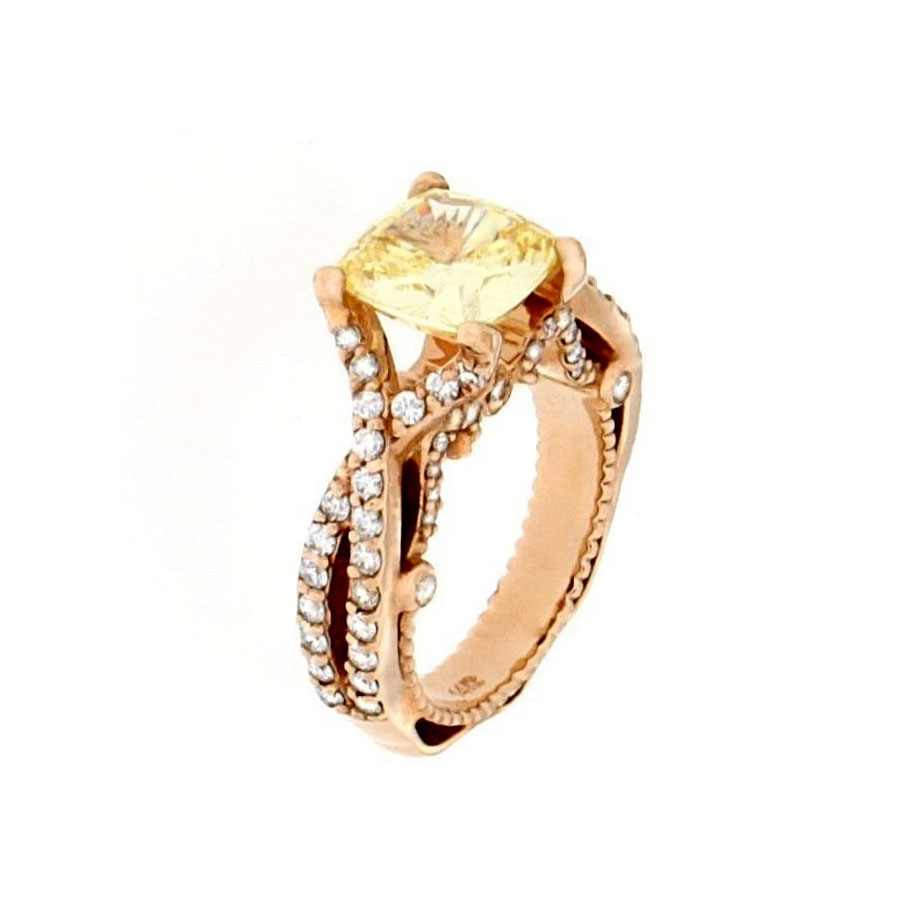 Engagement Ring Rose Gold Diamonds