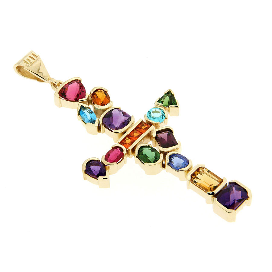 Pendant Gold Amethyst Tourmaline Garnet Apatite Tanzanite