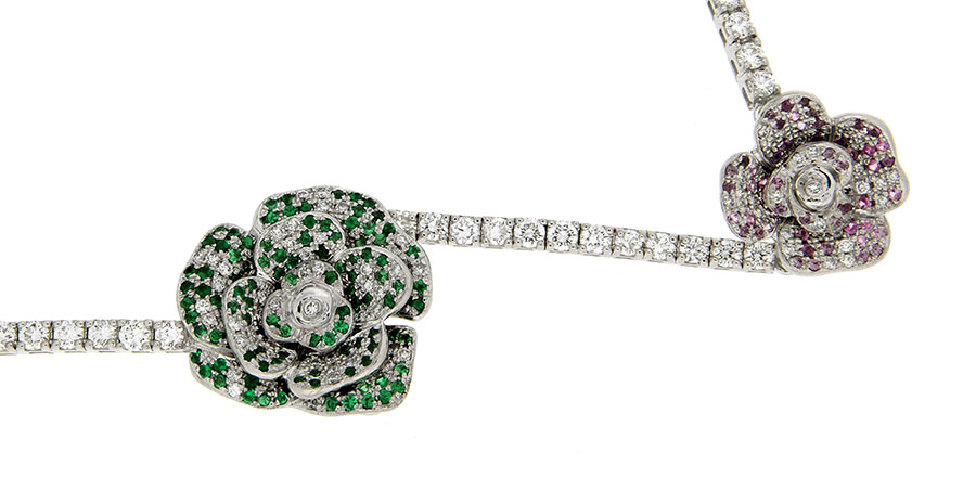 Earrings Necklace Diamonds Sapphires Tsavorites