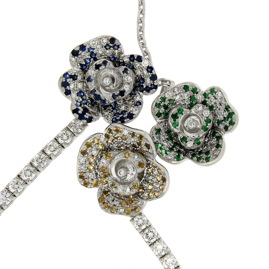 Earrings Necklace Diamonds Sapphires Tsavorites