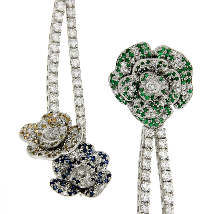 Earrings Necklace Diamonds Sapphires Tsavorites